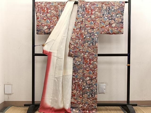 平和屋着物■上質な小紋 草花文 金彩 正絹 逸品 BAAY1777mz
