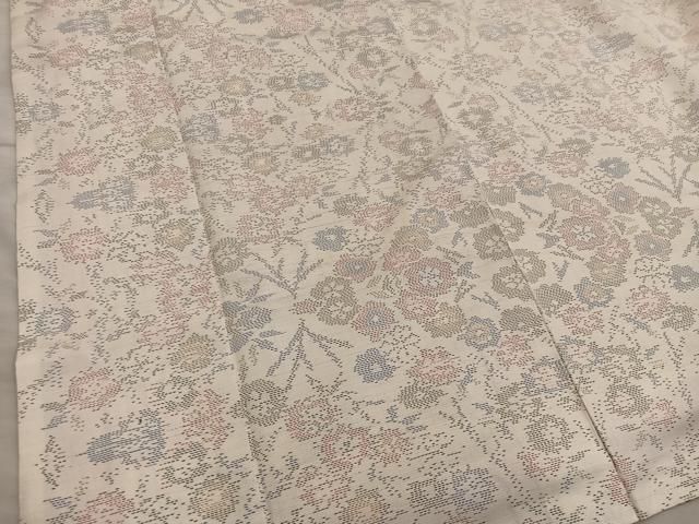 平和屋着物■本場大島紬 白大島 草花文 正絹 逸品 BAAY1785mz