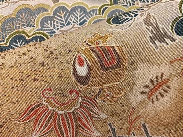 平和屋着物■豪華黒留袖 駒刺繍 宝尽し松文 萬寿染 暈し染め 金彩 正絹 逸品 BAAY1798mz