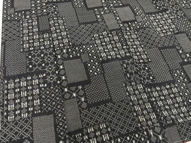 平和屋着物■上質な紬 幾何学文様 正絹 逸品 BAAY1802mz