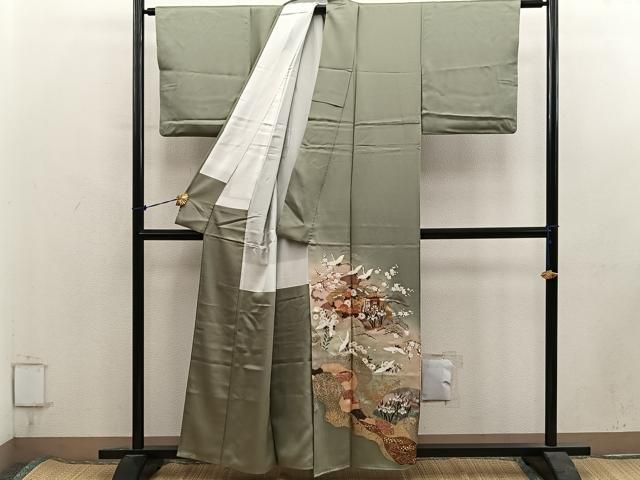 平和屋着物■豪華色留袖 作家物 飛鶴御所車花文 暈し染め 金彩 正絹 逸品 BAAY1827mz