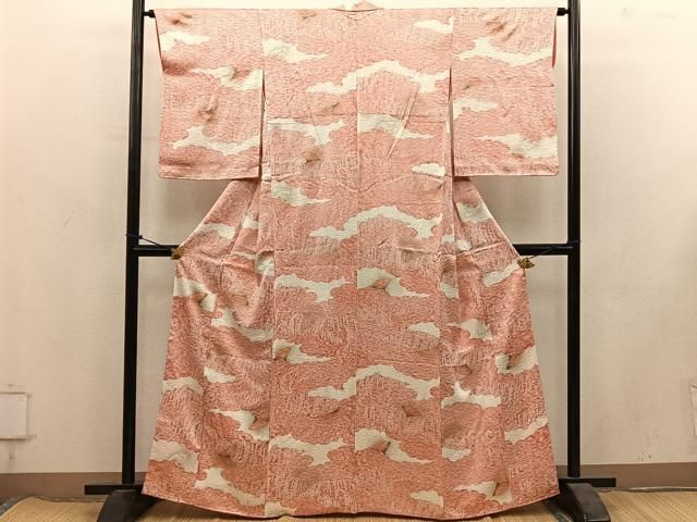 平和屋着物■上質な小紋 扇面花文 金彩 正絹 逸品 BAAY1894mz