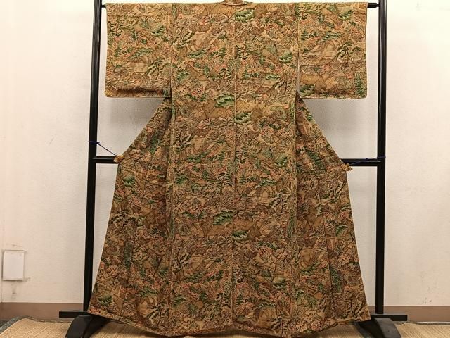 平和屋着物■上質な小紋 風景花文 正絹 逸品 BAAY1917mz
