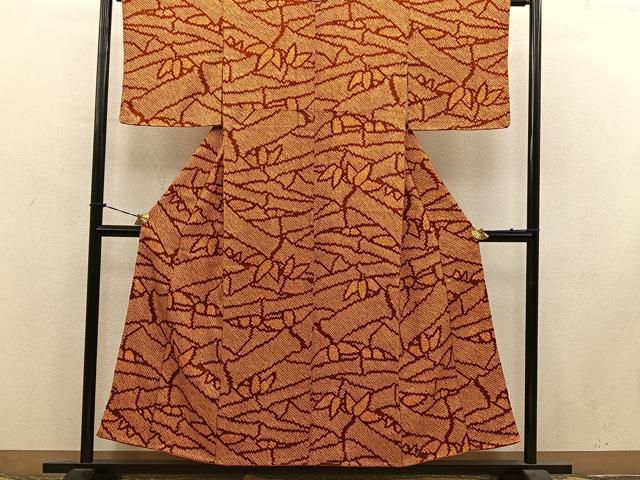 平和屋着物■上質な小紋 総絞り 笹竹文 正絹 逸品 未使用 BAAY1920mz
