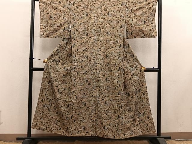 平和屋着物■本場染大島紬 亀甲花文 正絹 逸品 BAAY1960mz