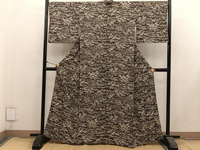 平和屋着物■上質な小紋 流水花文 正絹 逸品 BAAY1989mz