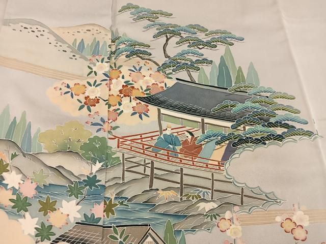平和屋着物■訪問着 友禅 作家物 人物風景花文 正絹 逸品 BAAY1992mz