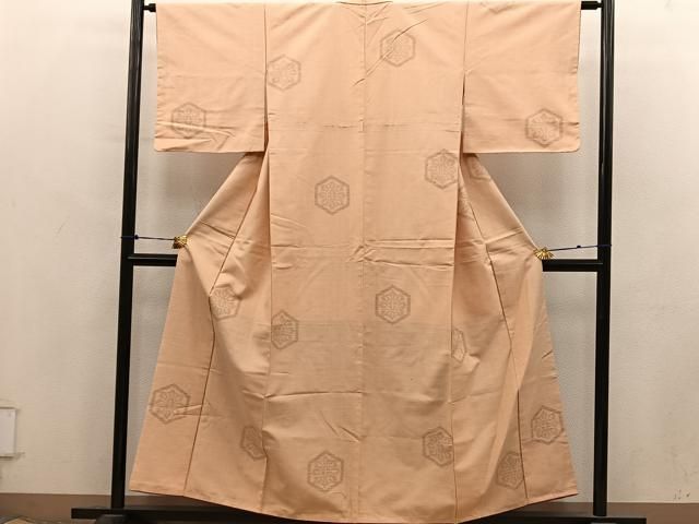 平和屋着物■結城紬 80亀甲 亀甲花文 飛び亀甲柄 正絹 逸品 BAAY1996mz