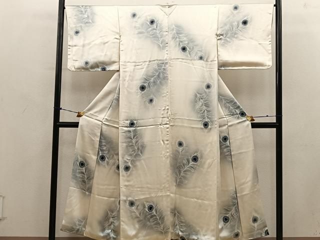 平和屋着物■上質な小紋 孔雀羽 暈し染め 正絹 逸品 BAAY1998mz