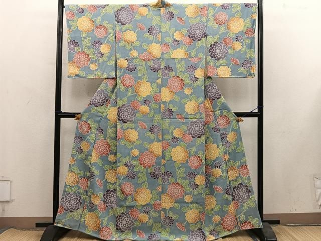 平和屋着物■上質な小紋 菊花文 正絹 逸品 BAAY1999mz
