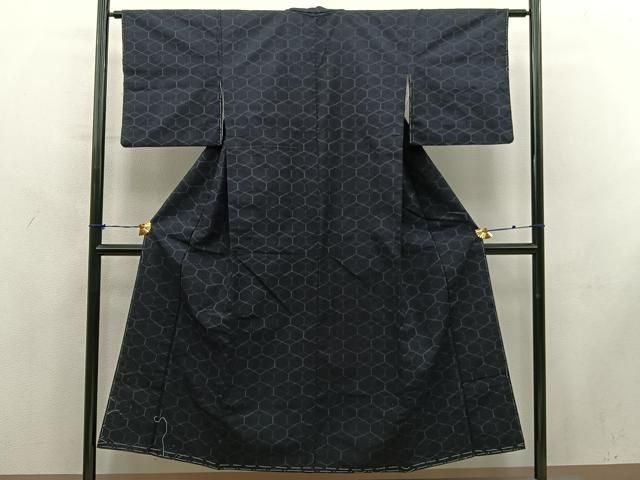 平和屋着物■上質な紬 亀甲文 正絹 逸品 BAAY2017mz