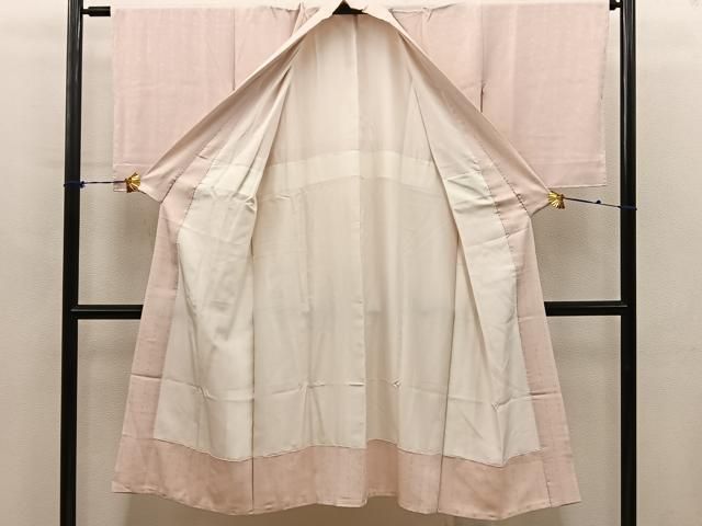 平和屋着物■長襦袢 袷 文字地紋 白茶色 正絹 逸品 BAAY2018mz