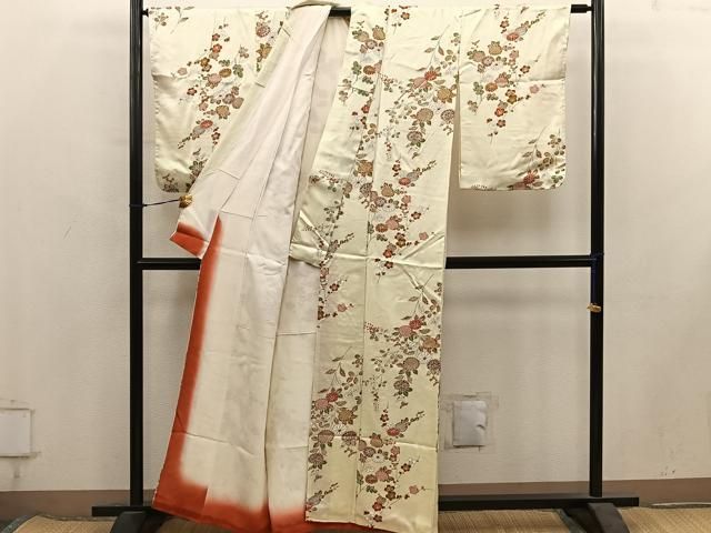 平和屋着物■上質な小紋 菊花文 正絹 逸品 BAAY2020mz