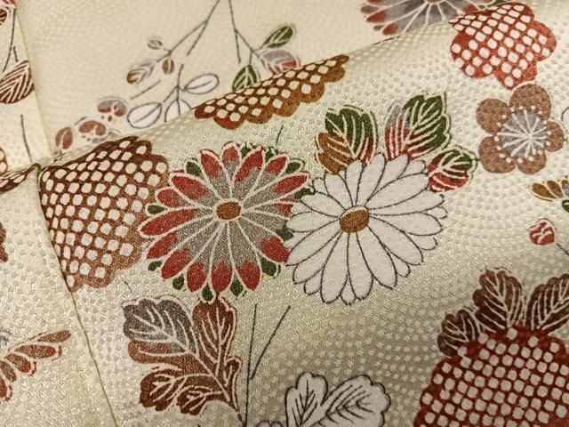平和屋着物■上質な小紋 菊花文 正絹 逸品 BAAY2020mz