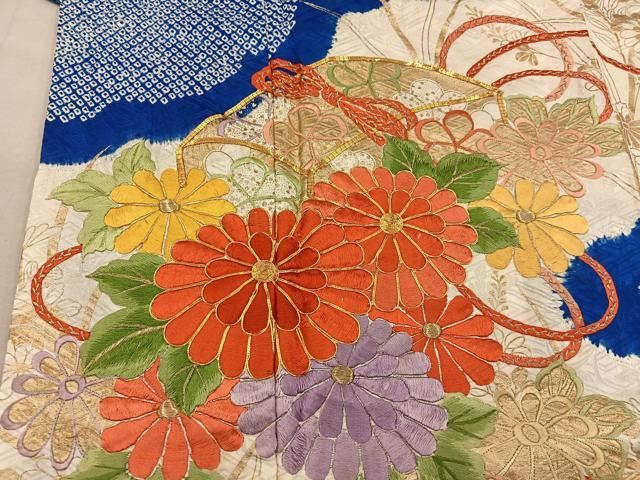 平和屋着物■豪華振袖 駒刺繍 絞り 文箱花文 金彩 正絹 逸品 BAAY2023mz