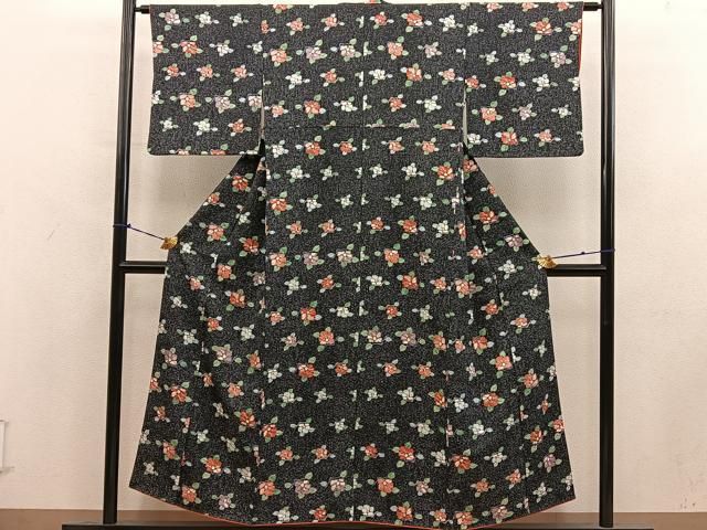 平和屋着物■上質な小紋 枝花文 正絹 逸品 BAAY2034mz