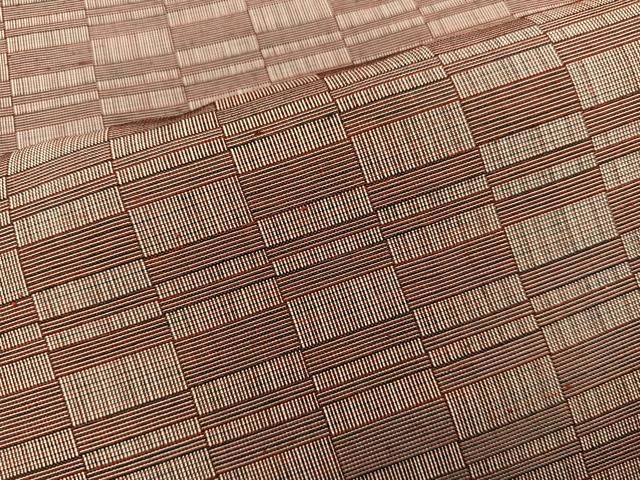 平和屋着物■上質な紬 胴抜き仕立て 横段文 正絹 逸品 BAAY2045mz