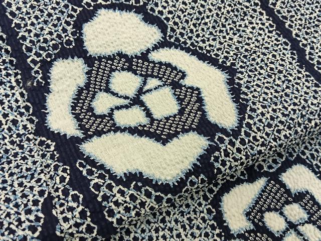 平和屋着物∴夏物 浴衣 草花文 リップル生地 綿 逸品 BAAY3009hj