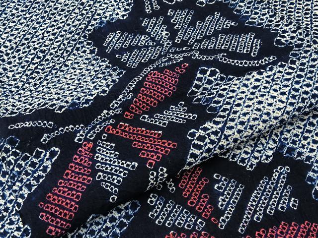 平和屋着物∴夏物 浴衣 有松鳴海絞り 草花文 綿 逸品 BAAY3013hj