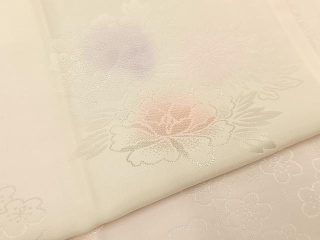 平和屋着物■長襦袢 無双仕立て 草花地紋 暈し染め 正絹 逸品 未使用 BAAY3019hj