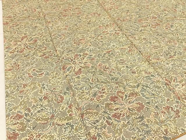 平和屋着物■本場染大島紬 草花文 正絹 逸品 BAAY3022hj