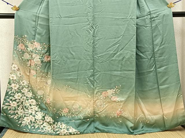 平和屋着物■訪問着 菊花文 暈し染め 金彩 正絹 逸品 BAAY3024hj