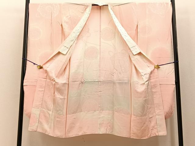 平和屋着物■振袖用長襦袢 無双仕立て 鏡裏地紋 暈し染め 半衿刺繍 正絹 逸品 未使用 BAAY3029hj