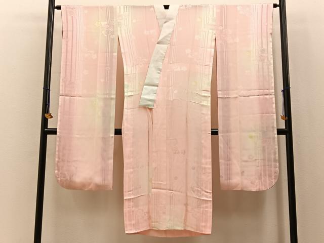 平和屋着物■振袖用長襦袢 無双仕立て 扇面花地紋 暈し染め 正絹 逸品 BAAY3030hj