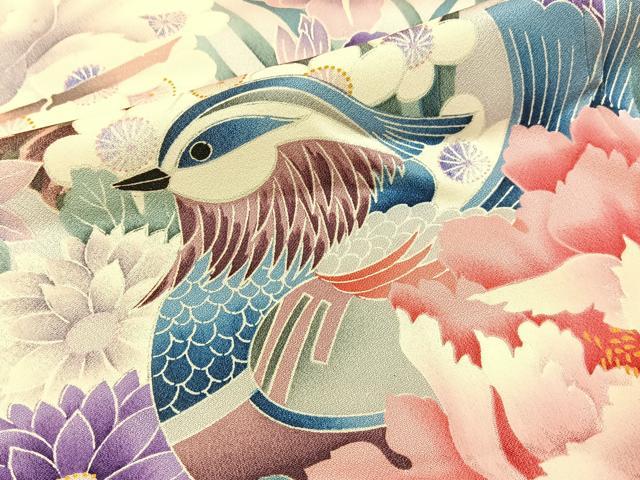平和屋着物■豪華振袖 鴛鴦花文 暈し染め 正絹 逸品 BAAY3034hj