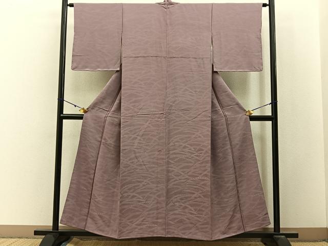 平和屋着物■上質な色無地 熨斗花地紋 鴇浅葱色 正絹 逸品 BAAY3044hj