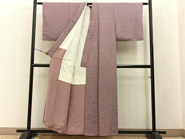 平和屋着物■上質な色無地 熨斗花地紋 鴇浅葱色 正絹 逸品 BAAY3044hj
