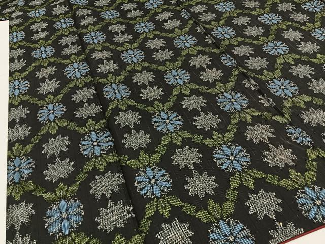 平和屋着物■本場村山大島紬 草花文 正絹 逸品 BAAY3045hj