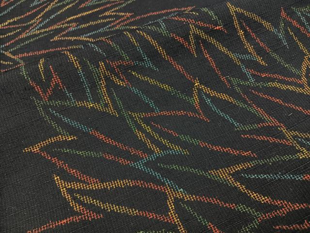 平和屋着物■上質な紬 草葉文 正絹 逸品 BAAY3051hj