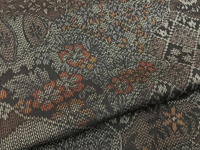 平和屋着物■上質な紬 吉祥草花文 正絹 逸品 BAAY3052hj