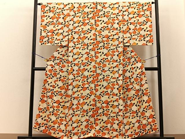 平和屋着物■上質な小紋 草花文 金彩 正絹 逸品 BAAY3053hj