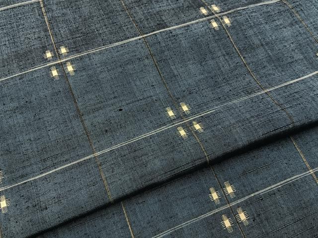 平和屋着物■上質な紬 格子柄 正絹 逸品 BAAY3055hj