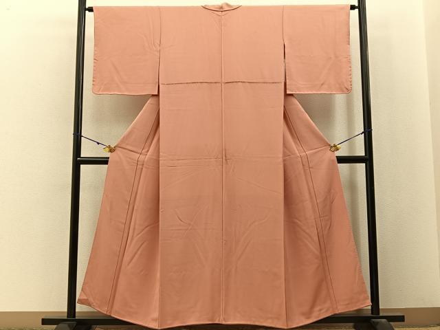 平和屋着物■上質な色無地 深支子色 正絹 逸品 BAAY3058hj