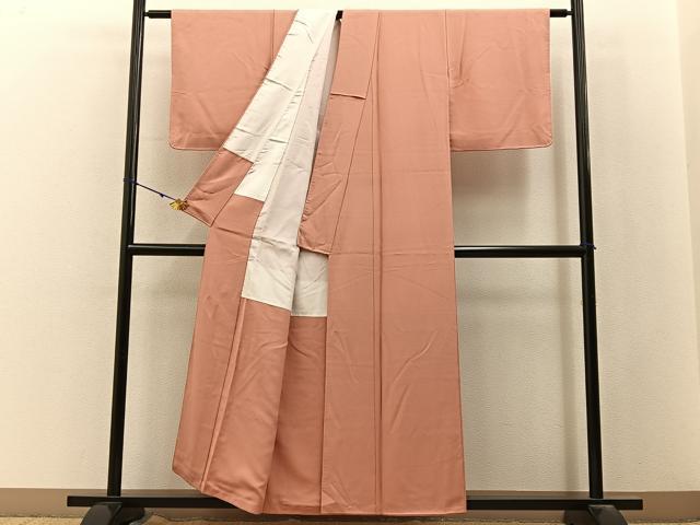 平和屋着物■上質な色無地 深支子色 正絹 逸品 BAAY3058hj