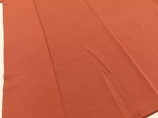 平和屋着物■上質な色無地 銀朱色 正絹 逸品 BAAY3060hj
