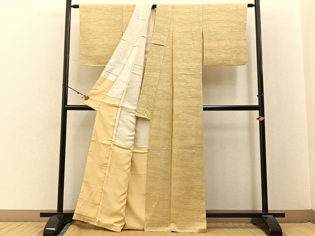 平和屋着物■上質な色無地 松地紋 枯色 正絹 逸品 BAAY3061hj