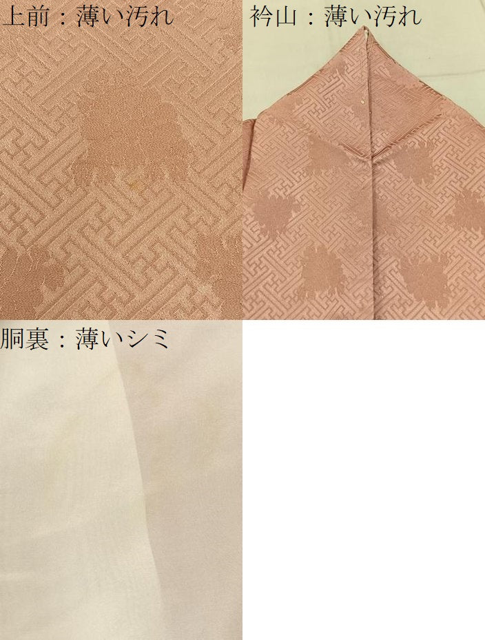 平和屋着物■上質な色無地 花地紋 水柿色 正絹 逸品 BAAY3062hj
