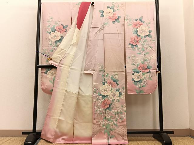 平和屋着物■豪華振袖 西洋風景文 暈し染め 銀彩 正絹 逸品 BAAY3072hj