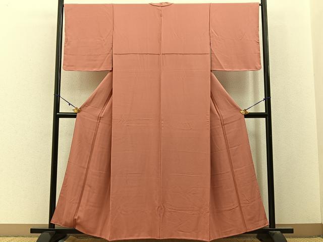 平和屋着物■上質な色無地 肉桂色 正絹 逸品 BAAY3073hj