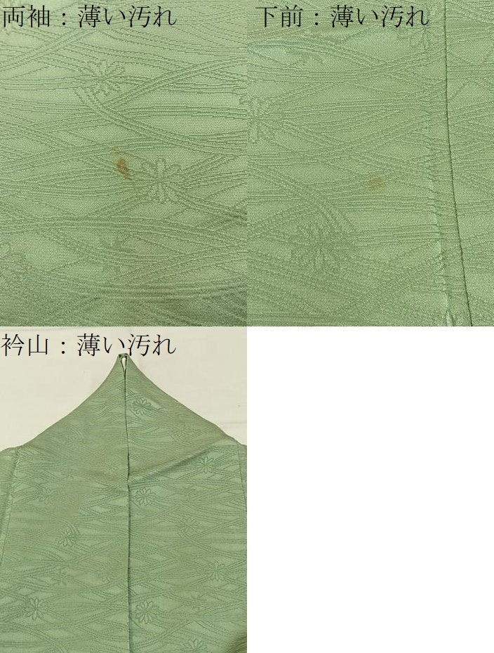 平和屋着物■上質な色無地 菊地紋 柳茶色 正絹 逸品 BAAY3075hj