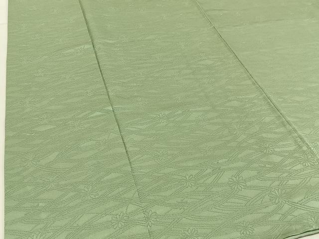 平和屋着物■上質な色無地 菊地紋 柳茶色 正絹 逸品 BAAY3075hj