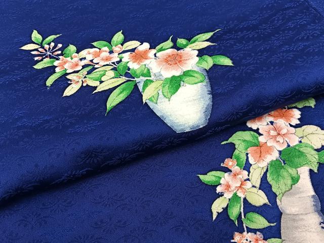 平和屋着物■上質な小紋 手描き 飾花文 正絹 逸品 BAAY3081hj