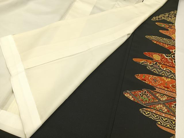 平和屋着物■豪華黒留袖 鳳凰花文 金銀彩 正絹 逸品 BAAY3089hj