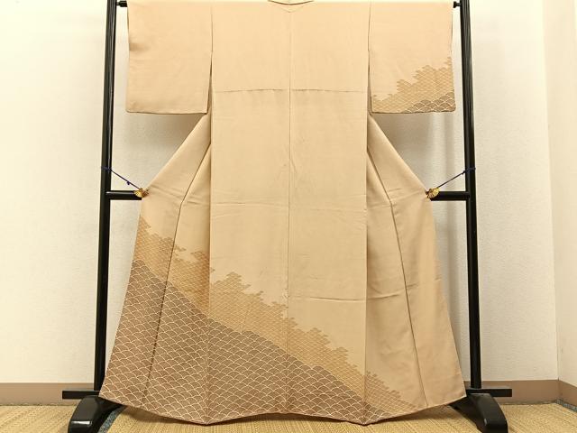 平和屋着物■訪問着 江戸小紋 青海波 鮫小紋柄 正絹 逸品 BAAY3100hj