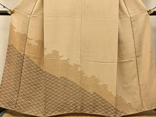平和屋着物■訪問着 江戸小紋 青海波 鮫小紋柄 正絹 逸品 BAAY3100hj