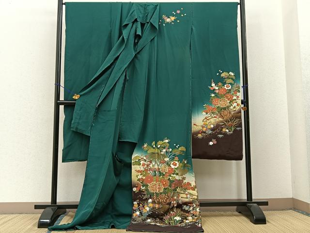 平和屋着物■豪華振袖 花車文 暈し染め 金銀彩 仮絵羽 逸品 未使用 BAAY3101hj